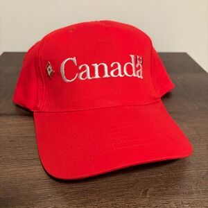 Red Canada Embroidered Baseball Cap Adjustable‎ Hat Oakridge